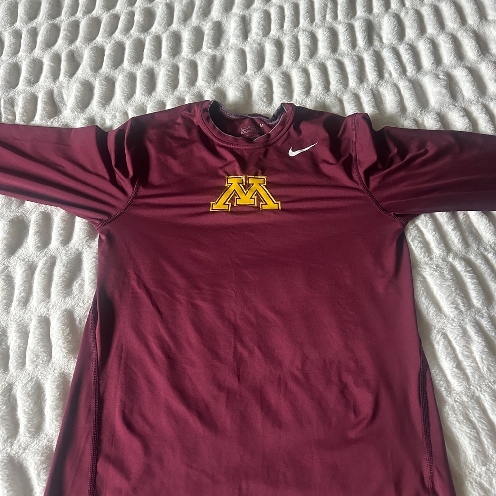 Nike Burgundy Long Sleeve with Yellow Accents